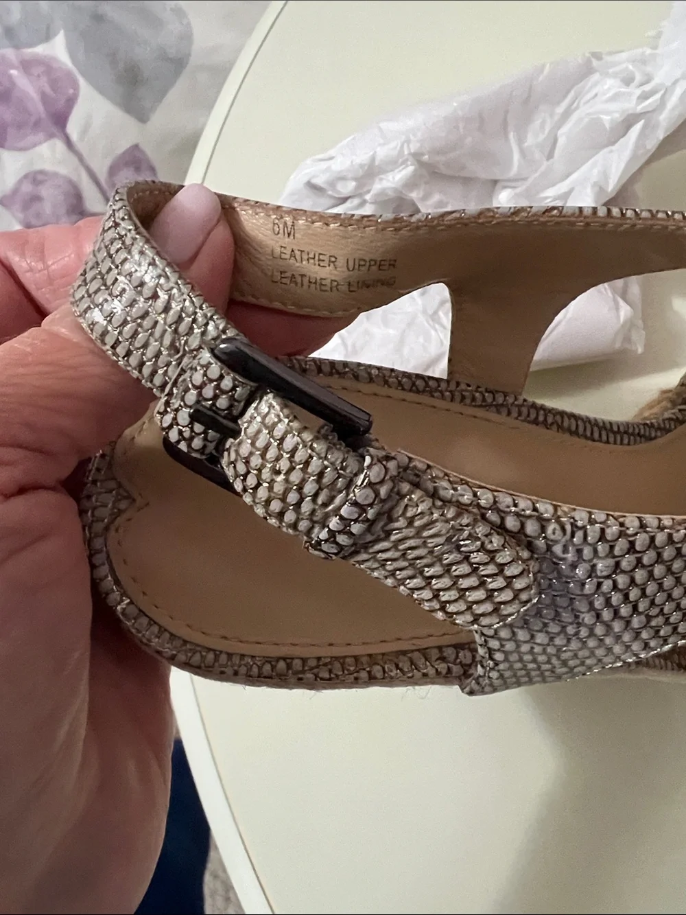Via Spiga Metallic Taupe Espadrille Wedge Sandals